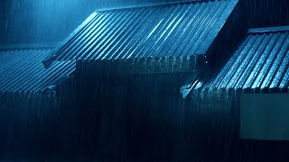 4K Night Thunderstorm Sounds  Torrential Rain on Tin Roof amp Intense Thunder  White Noise for Sleep [upl. by Lita131]