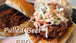 How to Make PULLED BEEF BBQ Sandwich  Slow Cooker Shredded Beef Recipe [upl. by Aitnuahs875]