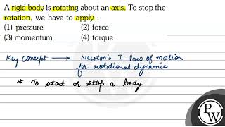 A rigid body is rotating about an axis To stop the rotation we ha [upl. by Iew]