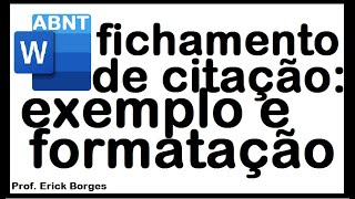 Como formatar fichamento de citação  ABNT [upl. by Octavia996]