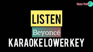 Beyonce  Listen Karaoke Short Version Lower Key [upl. by Rahab]