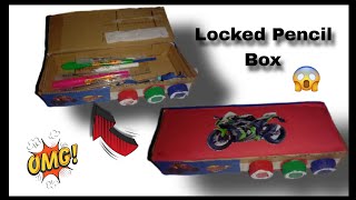 How to make💡 locker pencil box using cardboard🎶 [upl. by Linskey]