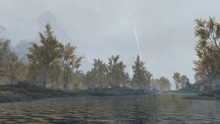 Relaxing 1 hr Rain amp Snow on Lake Honrich The Rift  Skyrim Ambience [upl. by Kosak]