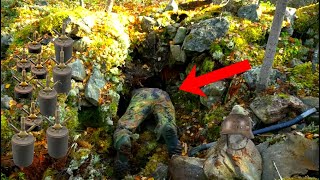 I CLIMBED INSIDE THE GERMAN DUGOUT OF THE WW2  WWII METAL DETECTING [upl. by Learrsi]