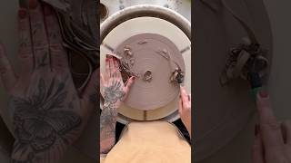 Trimming a plate pottery ceramics clay relaxingvideos satisfyingvideo trimmingpottery art [upl. by Airehs]