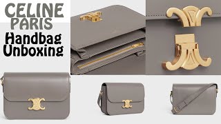 Celine Handbags Classique Triomphe Bag in Shiny Calfskin Pebble Unboxing [upl. by Church746]