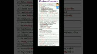 adverbsenglishgrammar 50adverbsyoutubeshorts viralvideo viral trending [upl. by Ayrb]