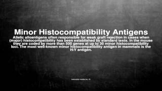 Medical vocabulary What does Minor Histocompatibility Antigens mean [upl. by Ahsrav]