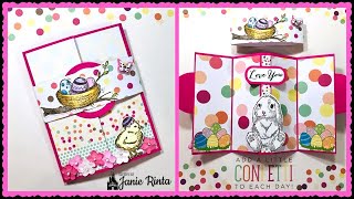 Pop Up Gatefold Card Tutorial With An Easter Theme [upl. by Denn]