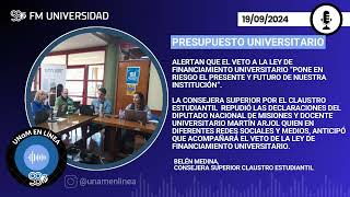 UNaM Estudiante alerta los quotriesgosquot ante posible veto e la Ley de Financiamiento Universitario [upl. by Yelehsa830]