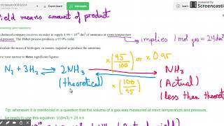 Reverse percentage yield question  Chemistry A Level Edexcel AQA OCR [upl. by Albertina418]