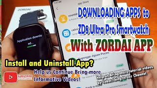 Downloading Installing Apps to ZD8 Ultra Pro Smartwatch with Zordai App [upl. by Pallua]