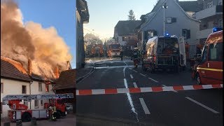 Grenzach Großbrand 13122017  Gasthof zum Löwen [upl. by Adanama]