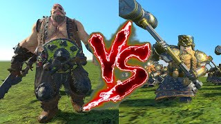 Maneaters VS Hammerers Grudge Settlers Total War Warhammer 3 [upl. by Dnomde]