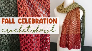 A PERFECT Autumn Shawl Fall Celebration Crochet Shawl [upl. by Ebberta]