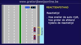 GRATIS RIJBEWIJS ONLINE 14 Rijbewijs B  STOPAFSTAND  REMWEG  REACTIEAFSTAND [upl. by Adnilreb]