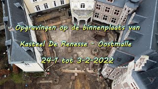 Opgravingen op de binnenplaats van Kasteel De Renesse te Oostmalle [upl. by Airotkciv]