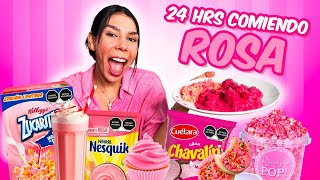 24 HORAS COMIENDO ROSA 💗 Cecia Loaiza [upl. by Hnad]