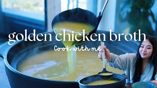 【Cook with me】Golden Chicken Broth 2 ways to enjoy easy Asian recipes  Tiffycooks Vlog [upl. by Nibbor274]