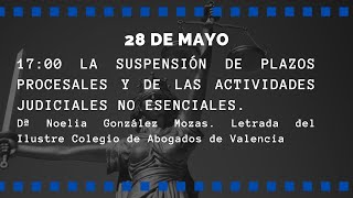 LA SUSPENSIÓN DE PLAZOS PROCESALES Y DE LAS ACTIVIDADES JUDICIALES NO ESENCIALES [upl. by Olney]