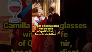 Camilla clinked glasses with the wife of Qatars Emir her attitude defiant QueenCamilla [upl. by Etaner]