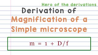 Derivation of magnification of a simple microscope • HERO OF THE DERIVATIONS [upl. by Otrebla]