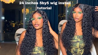 MUST TRY IT🔥 PRE PLUCKED 5X5 HD CLOSURE WATER WAVE WIG INSTALL FOR BEGINNERS  YOLISSA HAIR [upl. by Eicyaj]