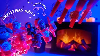 ASMR Fall Long Nail Tapping  Nail Scratching  Nail Clacking  Christmas Nails  Whispering [upl. by Borlow]