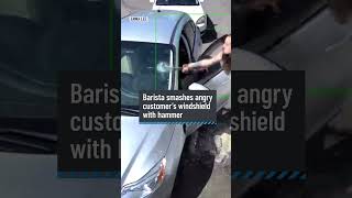 WATCH Barista smashes angry customers windshield with hammer  NBC DFW [upl. by Ottinger37]