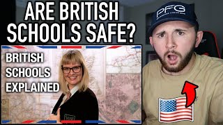 AMERICAN Reacts to British Schools Explained SHOCKING [upl. by Ecnaled]