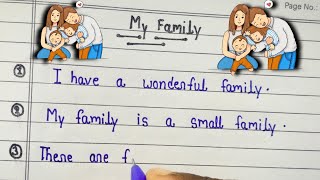 My family essay in english  10 lines essay on my family  Essay on my family  My Family [upl. by Meneau]