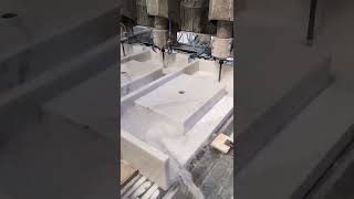 CNC Machine for Natural Marble Vanity bathroomdesign vanity stonemachine [upl. by Inaboy]