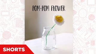 Pompom flowers  Home Decor ideas  Desk Decoration  DIY Handmade Flowers  Pompom crafts Shorts [upl. by Barcus]