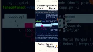 FACEBOOK ID HACK IN TERMUX ANDROID APP BRUTE FORCE ATTACK 2024 youtubeshorts shorts termuxtool [upl. by Edelstein422]