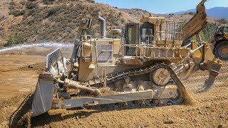 Big Cat D10T Dozer Pushing out 777 Loads [upl. by Nuahc]