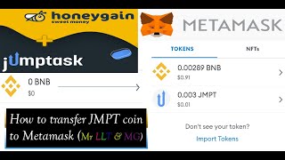 Honeygain how to transfer JMPT coin to MetaMask wallet in BNB Server in few minutes Part 3 [upl. by Billat]