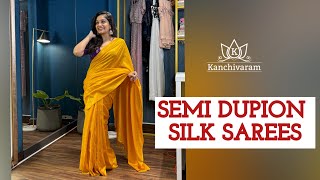 Semi Dupion Silk Sarees  Budget Friendly Occassion Wear sareelove [upl. by Surazal]