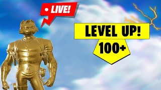 GETTING LEVEL 100 WITH GOLDEN MEOWDAS ON FORTNITE CHAPTER 2 REMIX LIVE [upl. by Edroi]