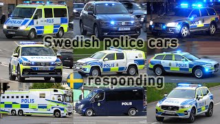 🚔 Police vehicles responding in Sweden collection [upl. by Aizirk]