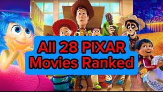 All 28 PIXAR Movies Ranked [upl. by Vlad]