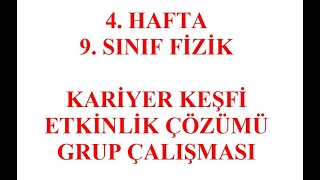 4 Hafta Yeni 9 Sınıf Fizik Ders İşleyişi Kariyer Keşfi [upl. by Ruhtua188]