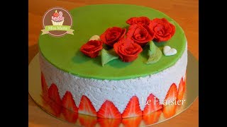 Recette du Fraisier au Mascarpone  Strawberry shortcake with mascarpone  Miss Marta [upl. by Alyl179]