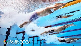 Exciting threeway finish in mens 4x200 freestyle comes down to wire at Worlds  NBC Sports [upl. by Adnomal]