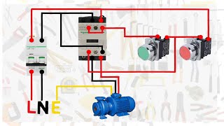 single phase motor connection with magnetic contactor wiring diagram [upl. by Atnoved]