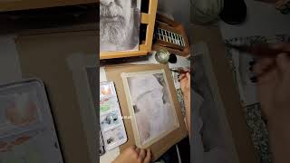 Portrait dun homme timelapse crayons aquarelle réalisme [upl. by Eineeuq831]