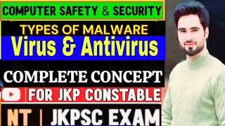 Computer Safety and Security  Malwares Viruses Anti Virus and other terms india jkssb ssccgl [upl. by Annawik]