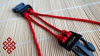 How to Make a Two Strand Double Cows Hitch Paracord Buckle Core Tutorial [upl. by Jarlath112]