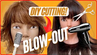 Cut Your Own BANGS Like a Pro Without Ruining Them  BLOWOUT PART TWO [upl. by Idden]