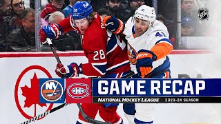 Islanders  Canadiens 1216  NHL Highlights 2023 [upl. by Nyroc]