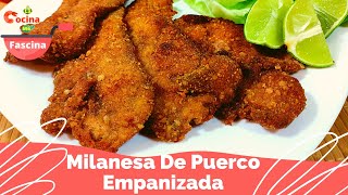 Milanesa De Puerco Empanizada  Receta Facil [upl. by Ruffin]